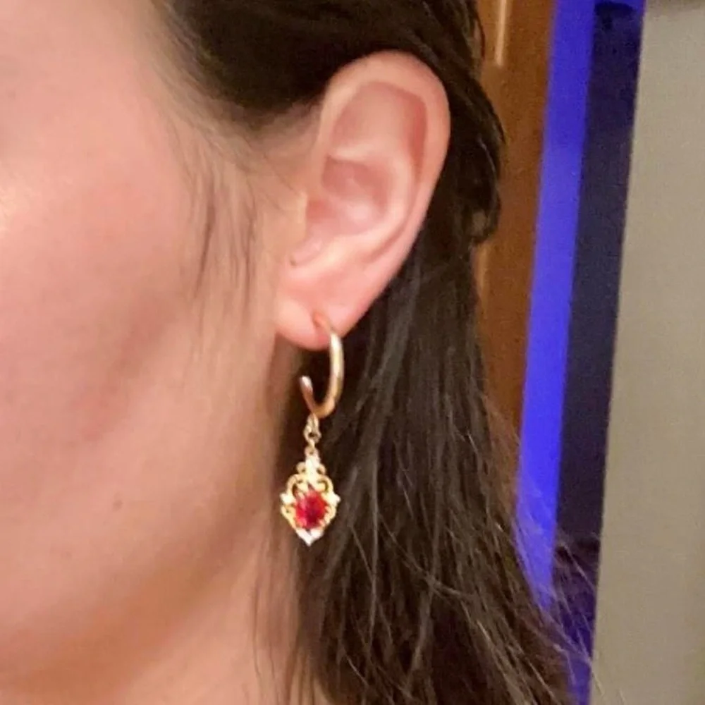 Red Gemstone Earrings